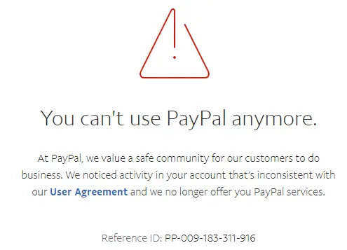 why is my paypal account permanently limited