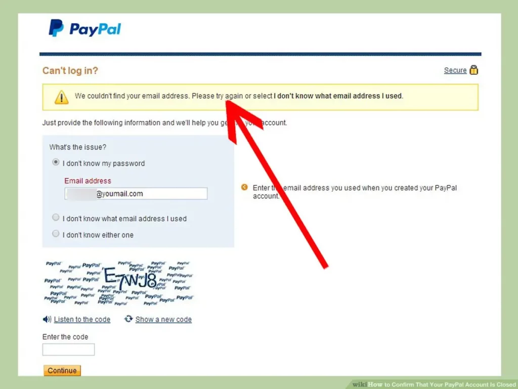 unconfirmed paypal email address